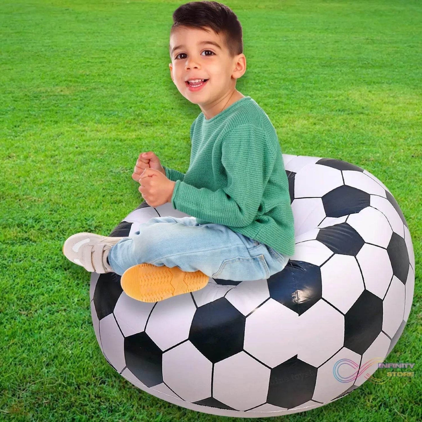 Foldable Sofa, Cartoon Style Inflatable Folding Chair, Ball Chair, Inflatable Sofa for Adults, Kids size (110cm x 80cm) - infinityexculsivestore.com