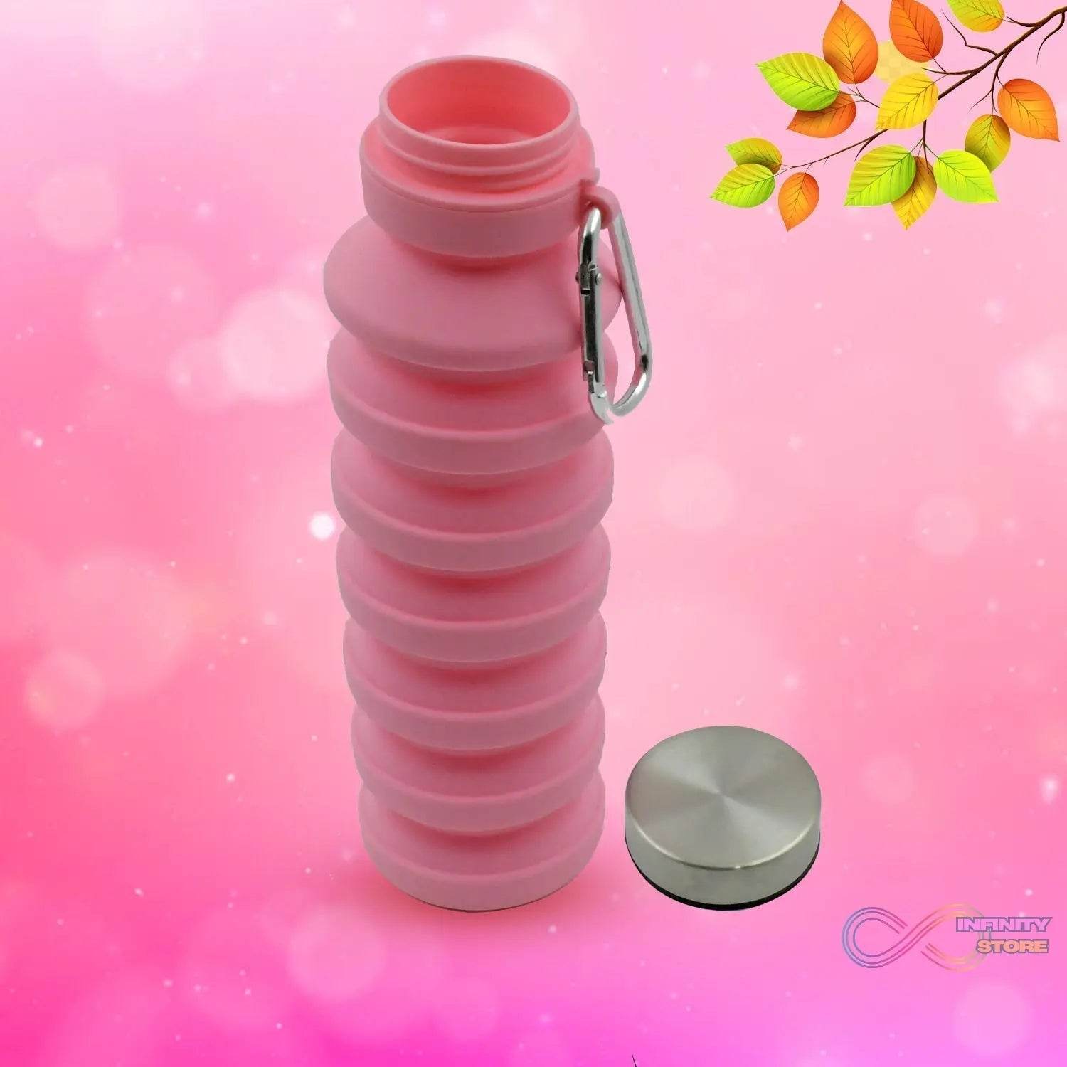 Foldable Water Bottle, Silicone Leak Proof Portable Sports Travel Water Bottle for Outdoor, Gym, Hiking (1 Pc / 24 cm Foldable) - infinityexculsivestore.com
