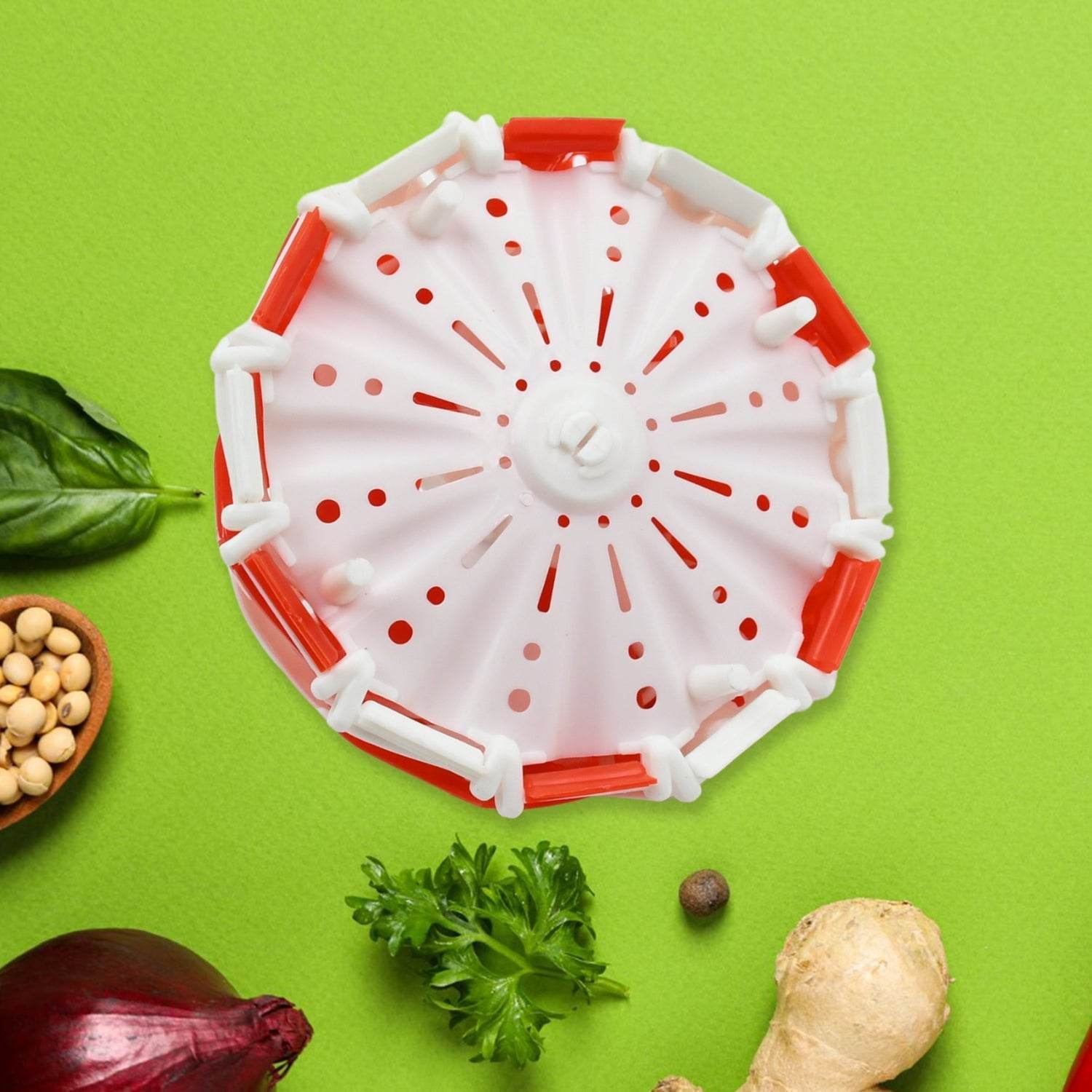 Folding Fruit Basket | Foldable Basket | Fruit Bucket |Basket with Hanging Stand | Fruit and Vegetables Basket | Foldable Lotus Shape Basket Tray for Multi-use (1 Pc) - infinityexculsivestore.com