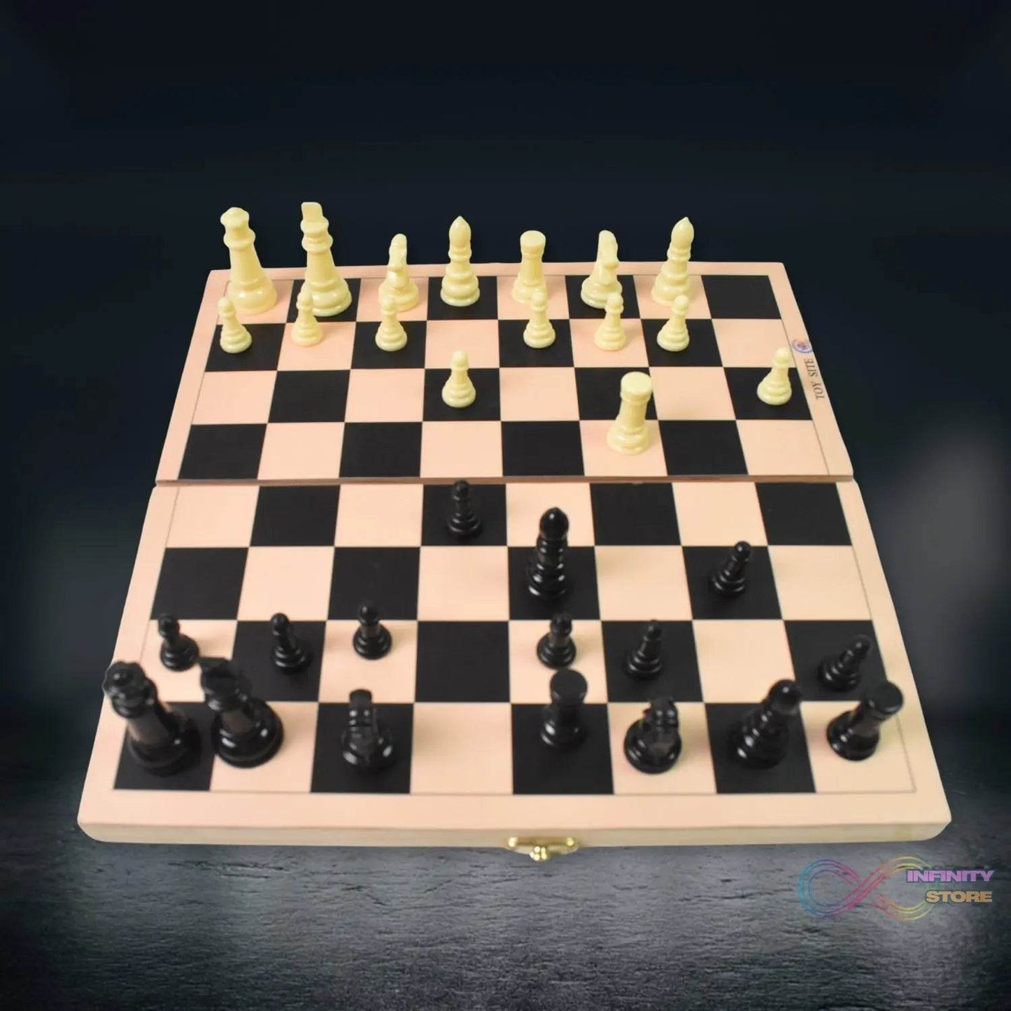Folding Wooden Chess Board Set (30 × 30 Cm / 1 Set) - infinityexculsivestore.com