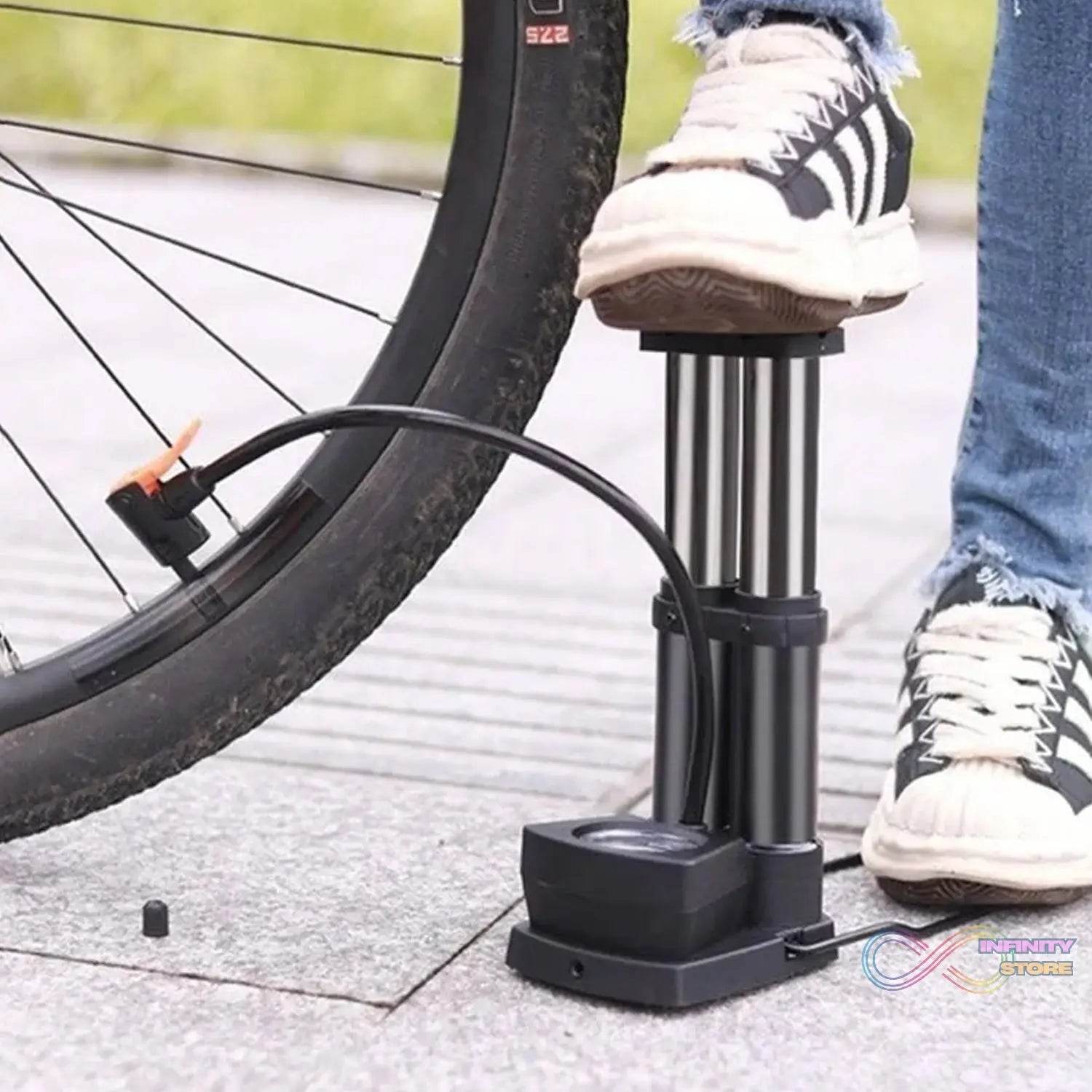 Foot & Portable & High Pressure Double-Cylinder Air Pump (1 Pc) - infinityexculsivestore.com