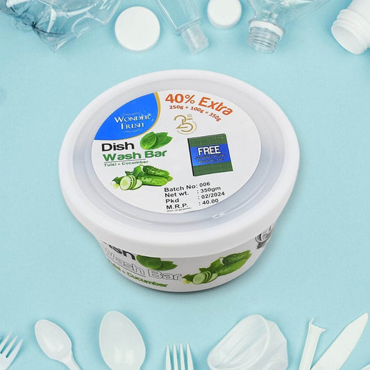 Fresh Mix Flavor Round Dishwash Bar With Super Scrubber Free Complete Dishwashing Solution, Tough Stains Remover (350 Gm) - infinityexculsivestore.com