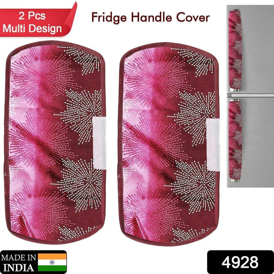 Fridge Cover Handle Cover Polyester High Material Cover For All Fridge Handle Use ( Set Of 2 Pcs ) Multi Design - infinityexculsivestore.com