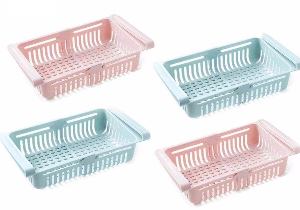 Fridge Organizer Drawer - Adjustable Fridge Storage Basket ( 4pc Set ) - infinityexculsivestore.com