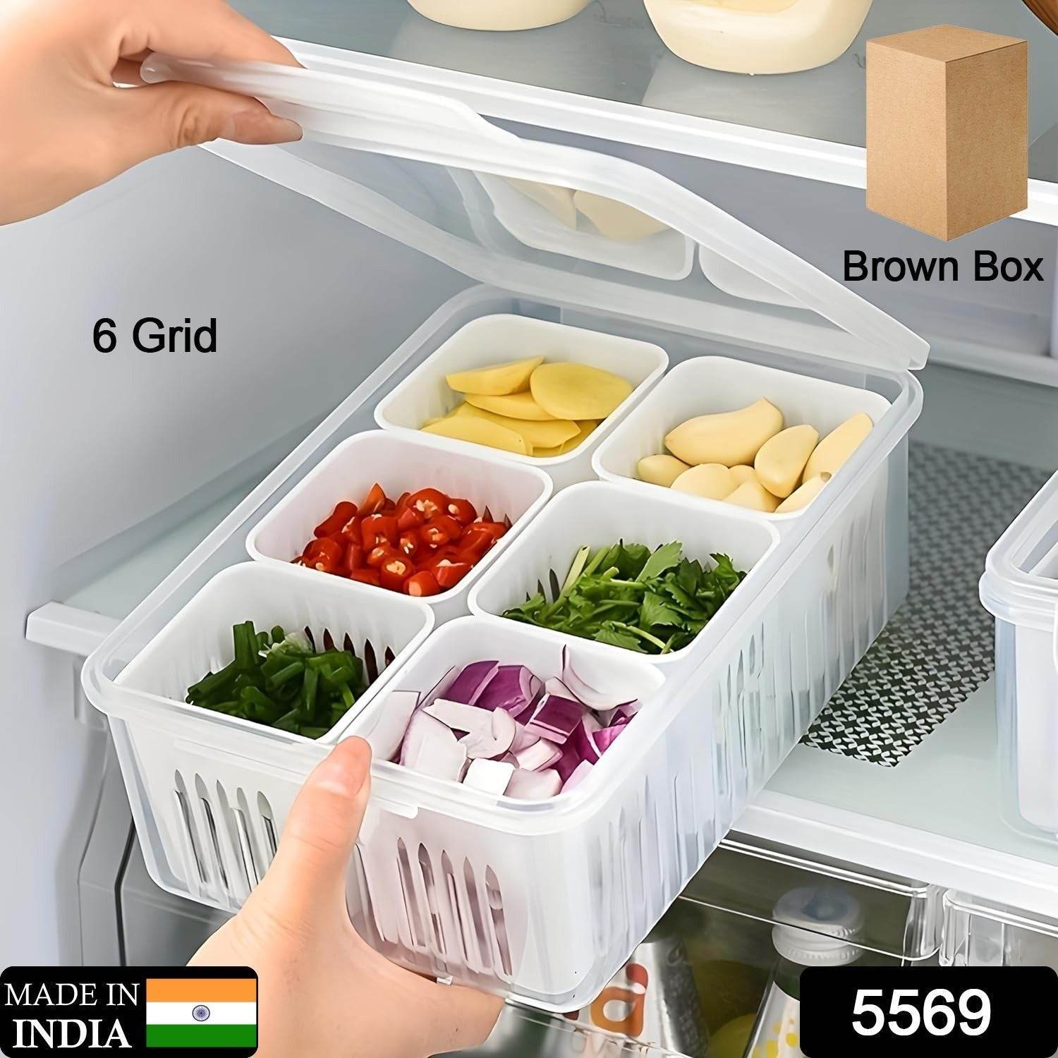 Fridge Storage Boxes Freezer Storage Containers, Container for Kitchen Storage Set, Storage in Kitchen, Vegetable Storage, Draining Crisper Refrigerator Food Box (1 Pc) - infinityexculsivestore.com