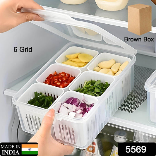 Fridge Storage Boxes Freezer Storage Containers, Container for Kitchen Storage Set, Storage in Kitchen, Vegetable Storage, Draining Crisper Refrigerator Food Box (1 Pc) - infinityexculsivestore.com