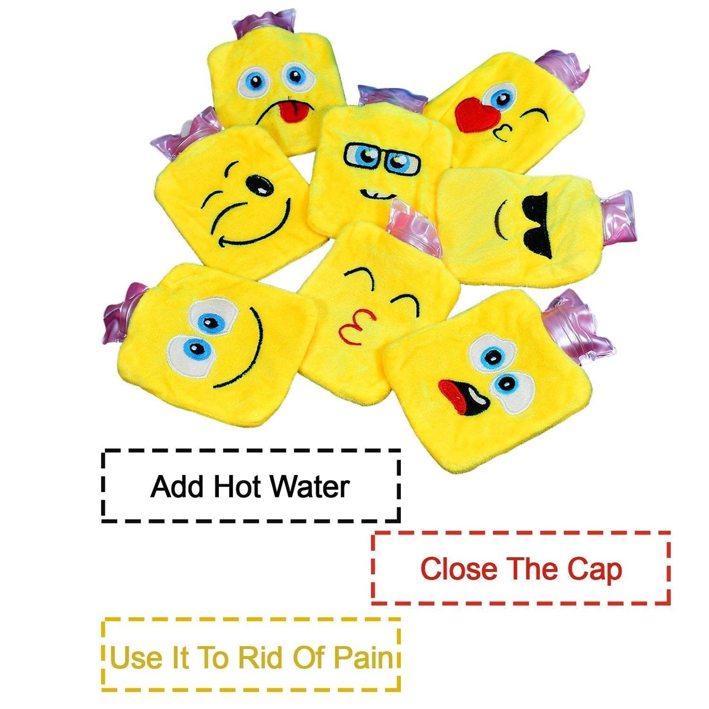Fun Emoji Relief (1 Pc): Mini Hot Water Bag for Aches & Pains - infinityexculsivestore.com
