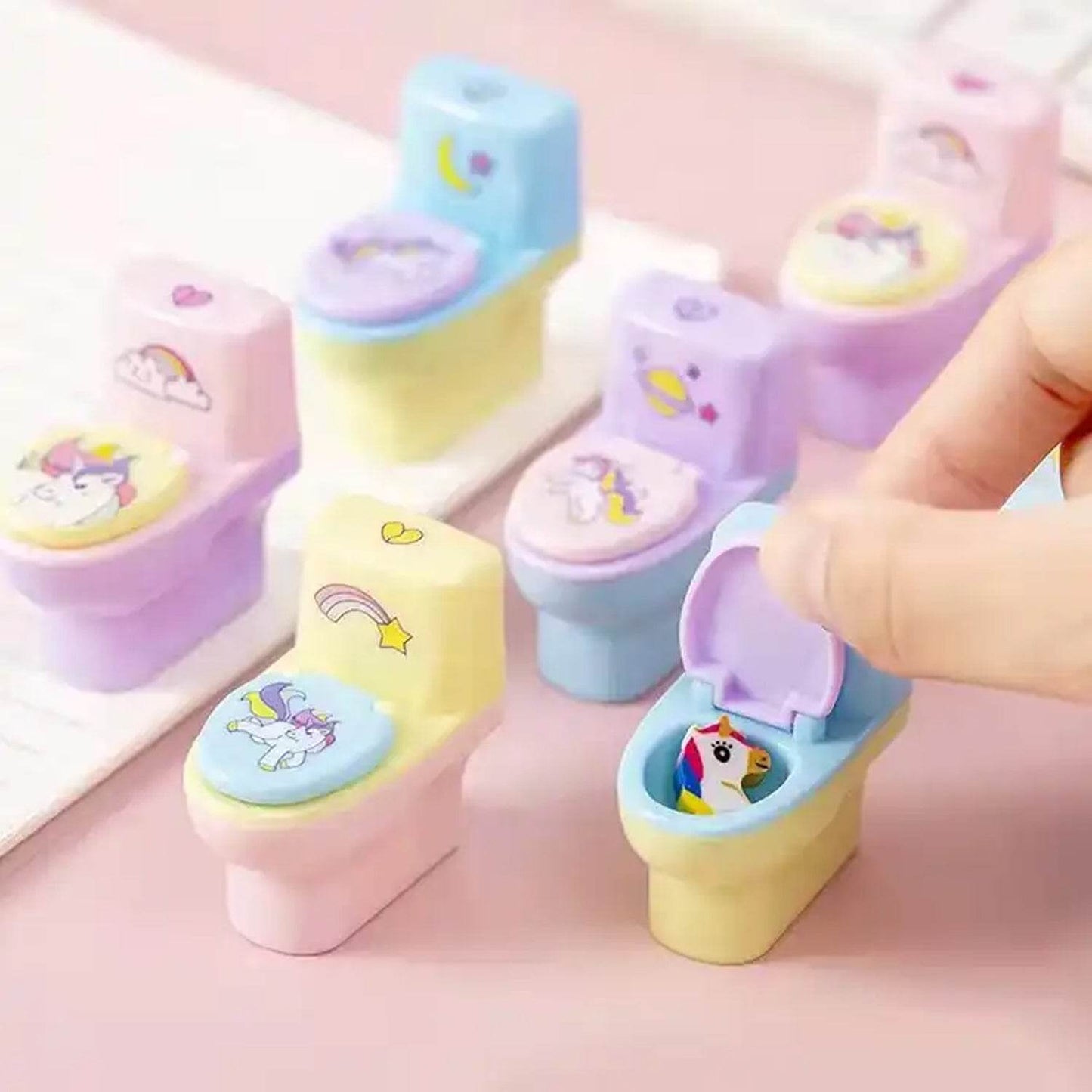 Fun & Functional! Toilet Sharpener with Eraser (2 Pc Set) - infinityexculsivestore.com