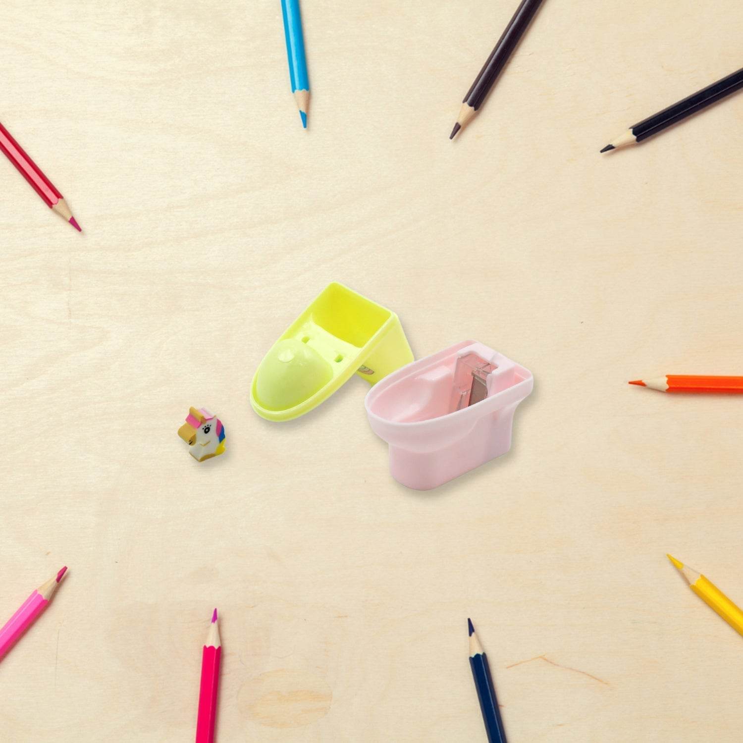 Fun & Functional! Toilet Sharpener with Eraser (2 Pc Set) - infinityexculsivestore.com