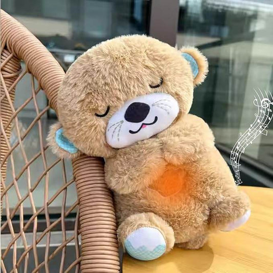 Fun4you Choco Bear Breathing Teddy Bear, Plush Baby Sleeping Toy with Music, Lights, Sounds & Heartbeat Effect (25 CM) | Gift for Babies & Toddlers | Soft Cuddly Stuffed Animal (Brown) - infinityexculsivestore.com
