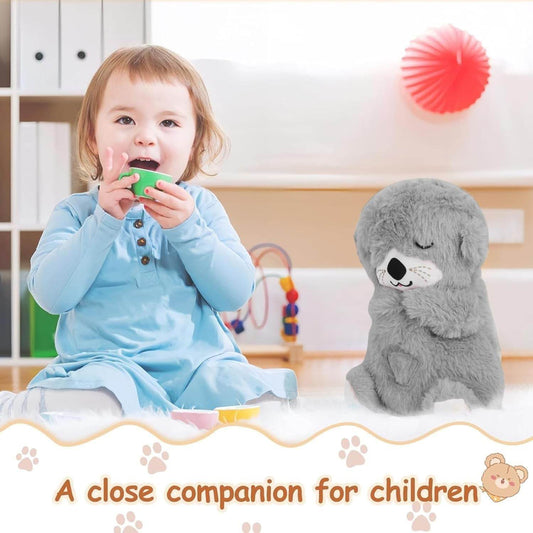 Fun4you Choco Bear Breathing Teddy Bear, Plush Baby Sleeping Toy with Music, Lights, Sounds & Heartbeat Effect (25 CM) | Gift for Babies & Toddlers | Soft Cuddly Stuffed Animal (Grey) - infinityexculsivestore.com