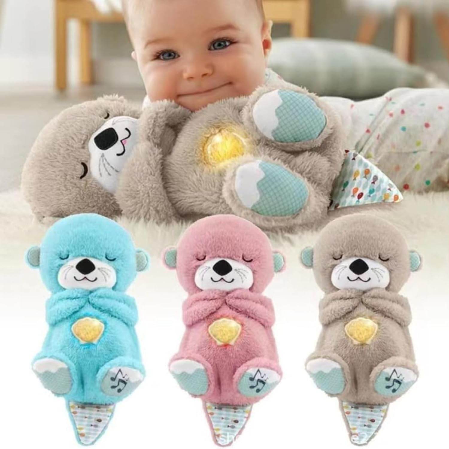 Fun4you Choco Bear Breathing Teddy Bear, Plush Baby Sleeping Toy with Music, Lights, Sounds & Heartbeat Effect (25 CM) | Gift for Babies & Toddlers | Soft Cuddly Stuffed Animal (Grey) - infinityexculsivestore.com