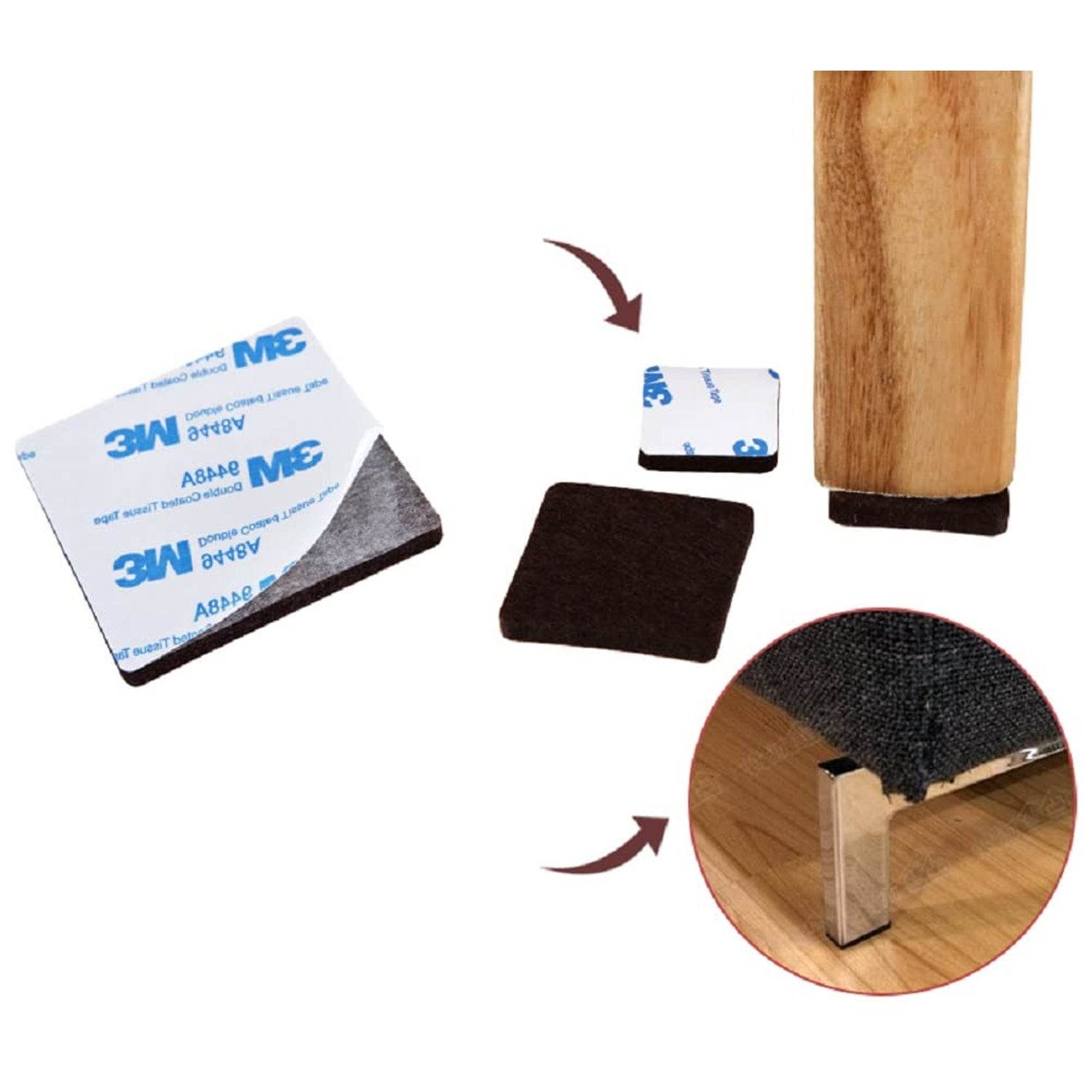 Furniture Pad Square Felt Pads Floor Protector Pad For Home & All Furniture Use - infinityexculsivestore.com