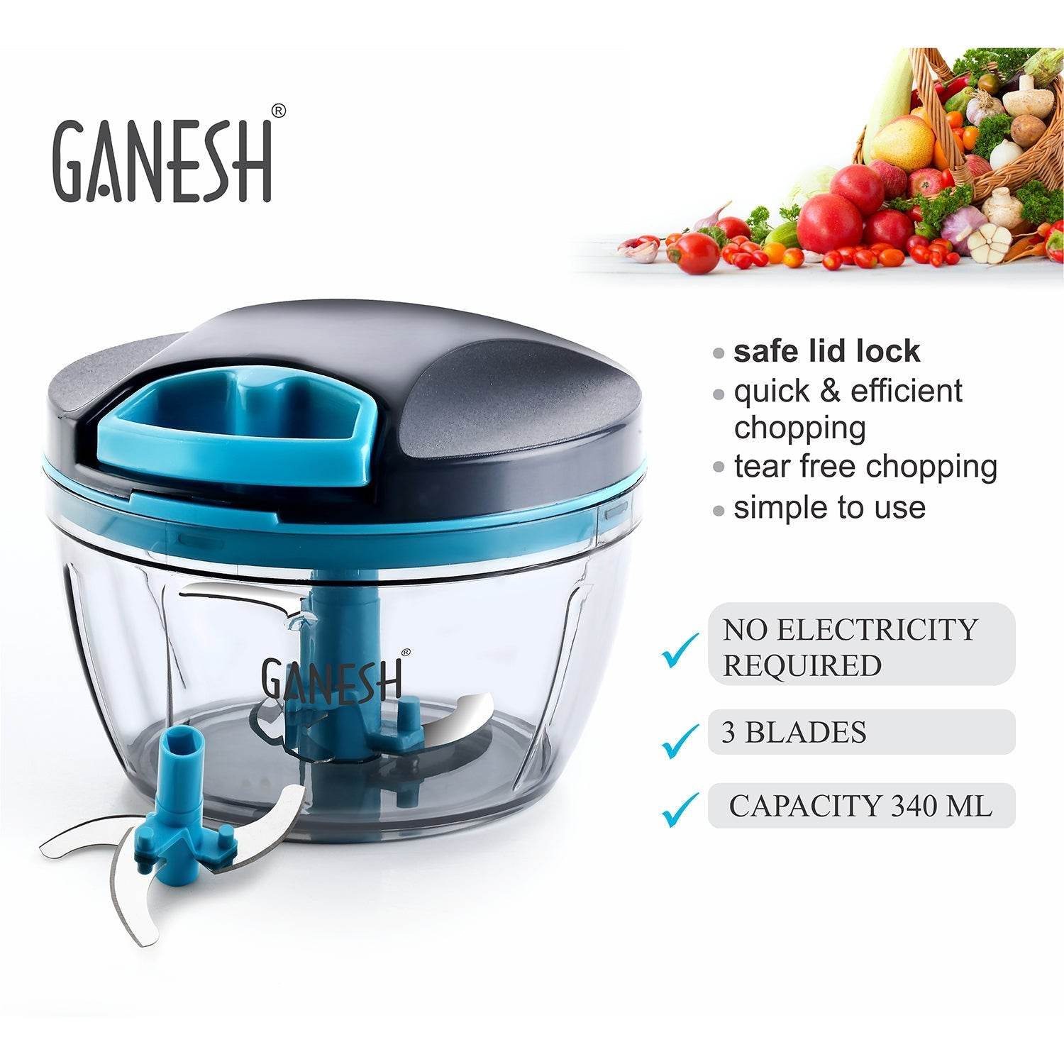 GANESH Wonder Chopper, Grey (470Ml) - infinityexculsivestore.com