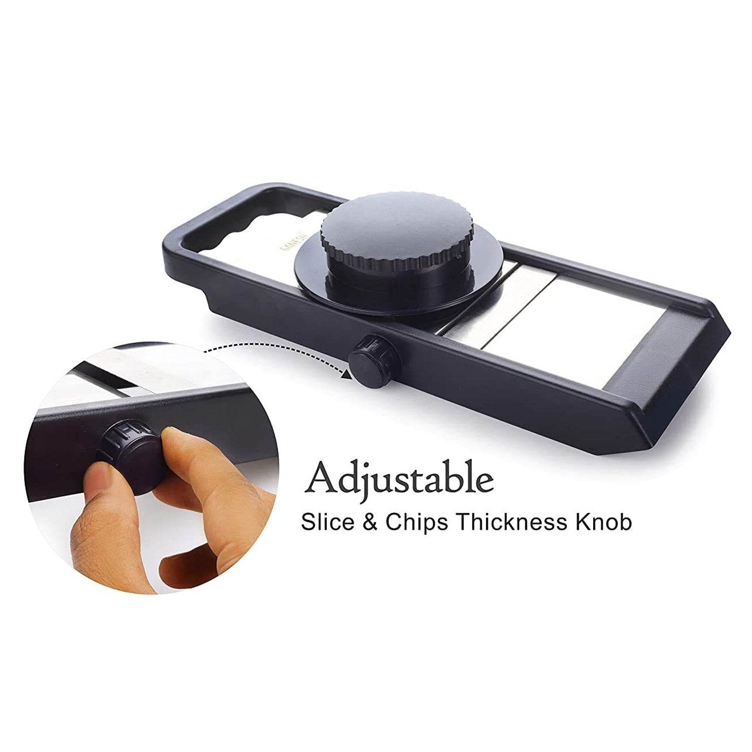 Ganesh Adjustable Plastic Slicer, 1-Piece, Black / Silver - infinityexculsivestore.com