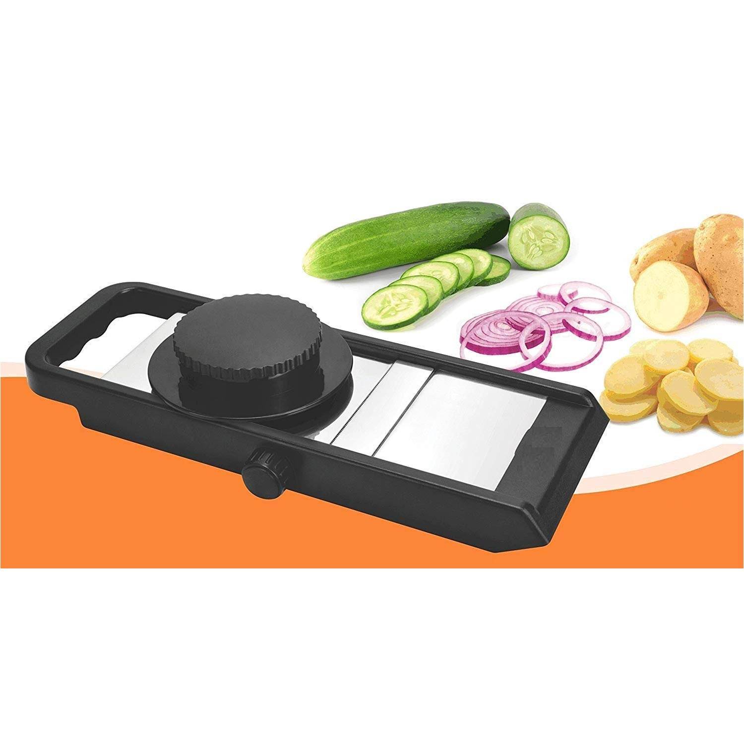 Ganesh Adjustable Plastic Slicer, 1-Piece, Black / Silver - infinityexculsivestore.com