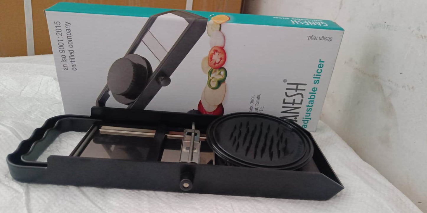 Ganesh Adjustable Plastic Slicer, 1-Piece, Black / Silver - infinityexculsivestore.com
