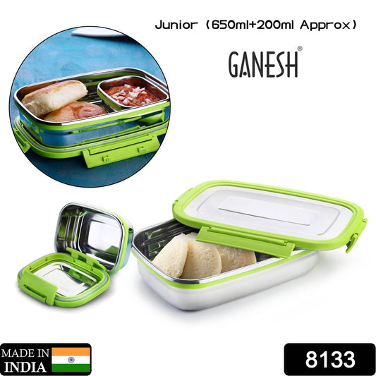 Ganesh Junior Stainless Steel Lunch Pack for Office & School Use - infinityexculsivestore.com