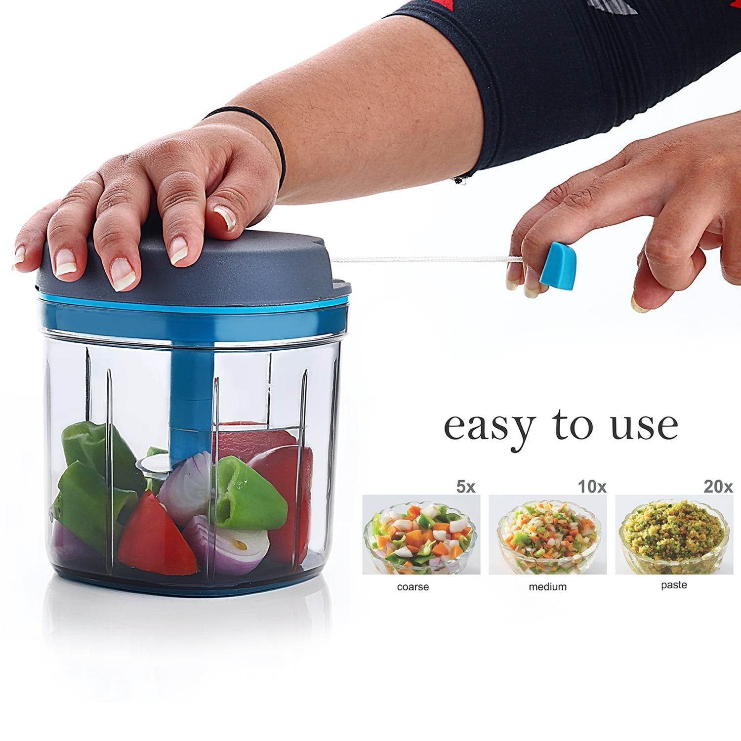 Ganesh Master Chopper with 5 Stainless Steel Blades, XL Large Jumbo Chopper (900 Ml) - infinityexculsivestore.com