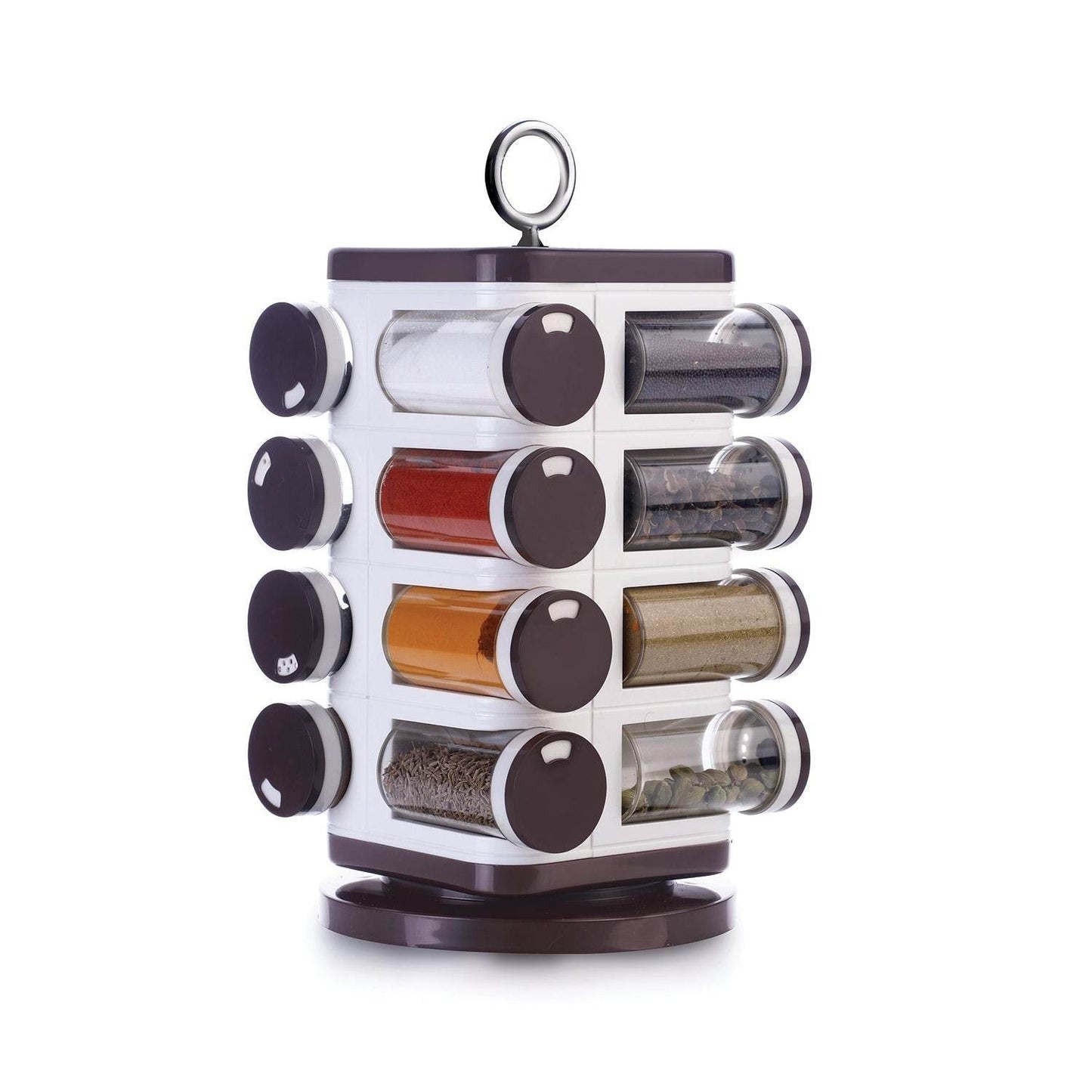 Ganesh Multipurpose Revolving Spice Rack With 16 Pcs Dispenser each 100 ml Plastic Spice ABS Material 1 Piece Spice Set 1 Piece Spice Set (Plastic) - infinityexculsivestore.com