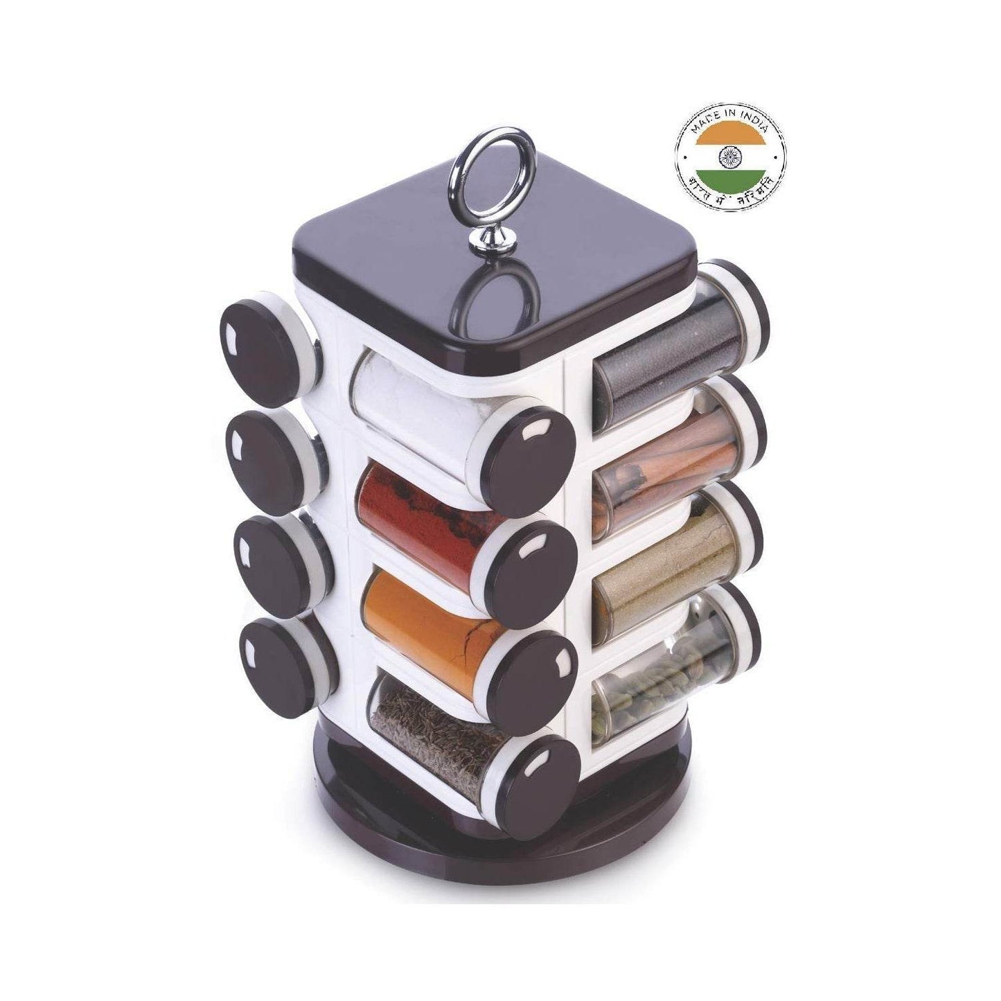 Ganesh Multipurpose Revolving Spice Rack With 16 Pcs Dispenser each 100 ml Plastic Spice ABS Material 1 Piece Spice Set 1 Piece Spice Set (Plastic) - infinityexculsivestore.com
