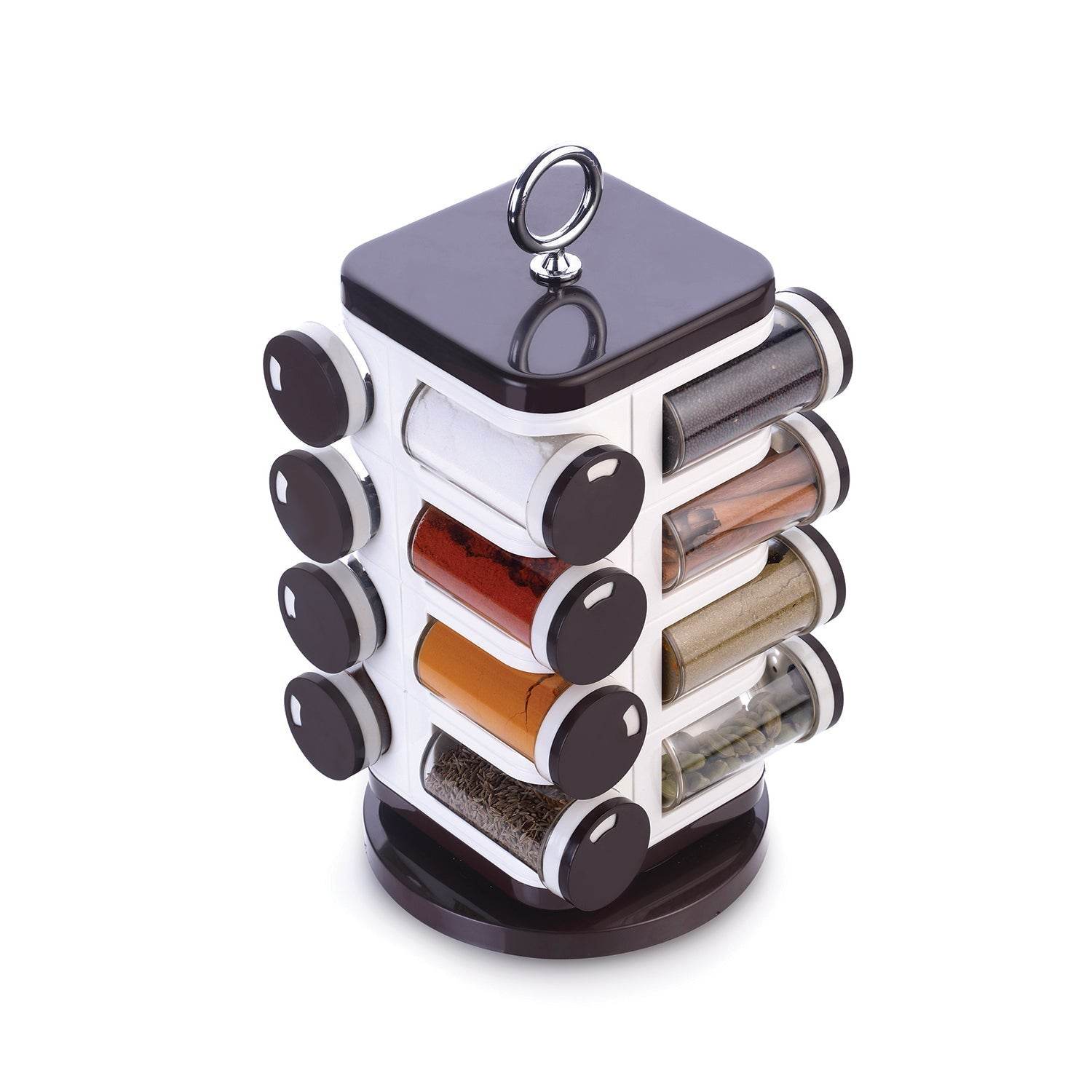 Ganesh Multipurpose Revolving Spice Rack With 16 Pcs Dispenser each 100 ml Plastic Spice ABS Material 1 Piece Spice Set 1 Piece Spice Set (Plastic) - infinityexculsivestore.com