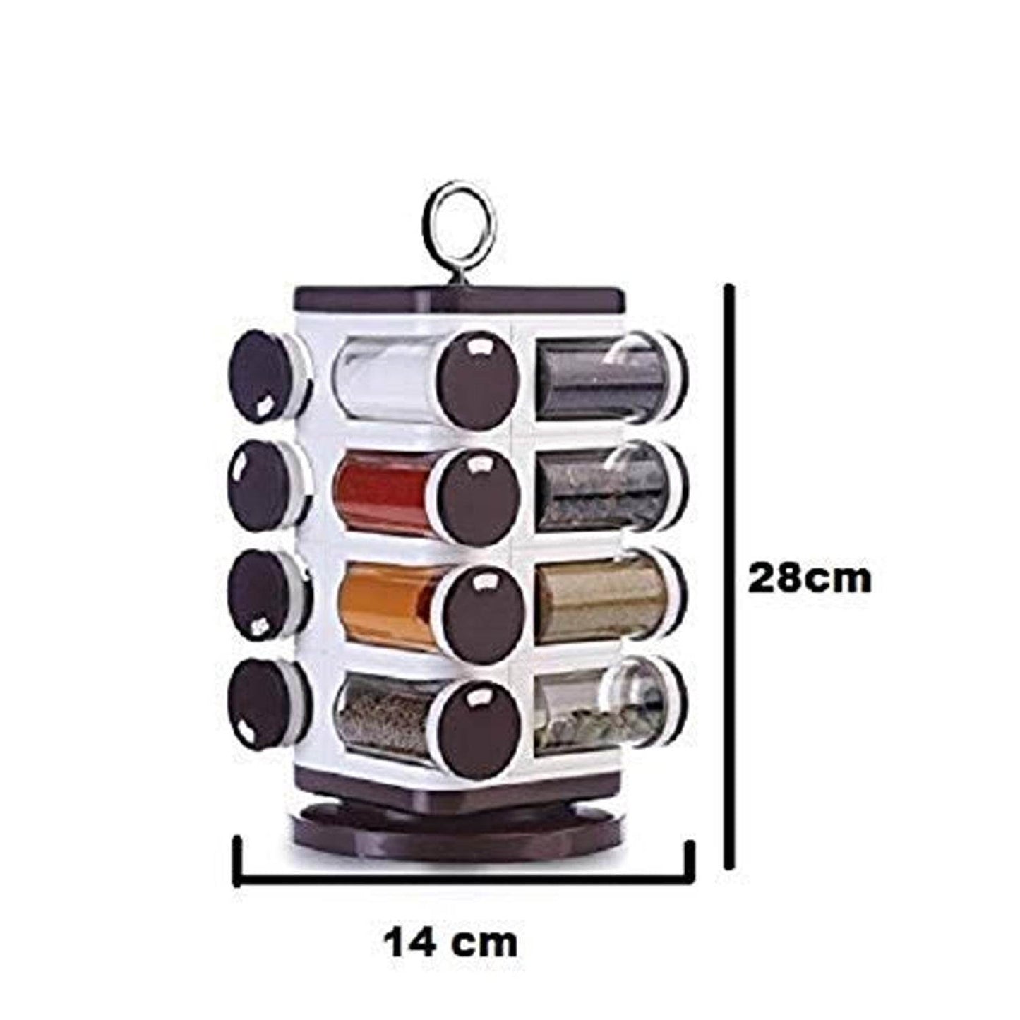 Ganesh Multipurpose Revolving Spice Rack With 16 Pcs Dispenser each 100 ml Plastic Spice ABS Material 1 Piece Spice Set 1 Piece Spice Set (Plastic) - infinityexculsivestore.com