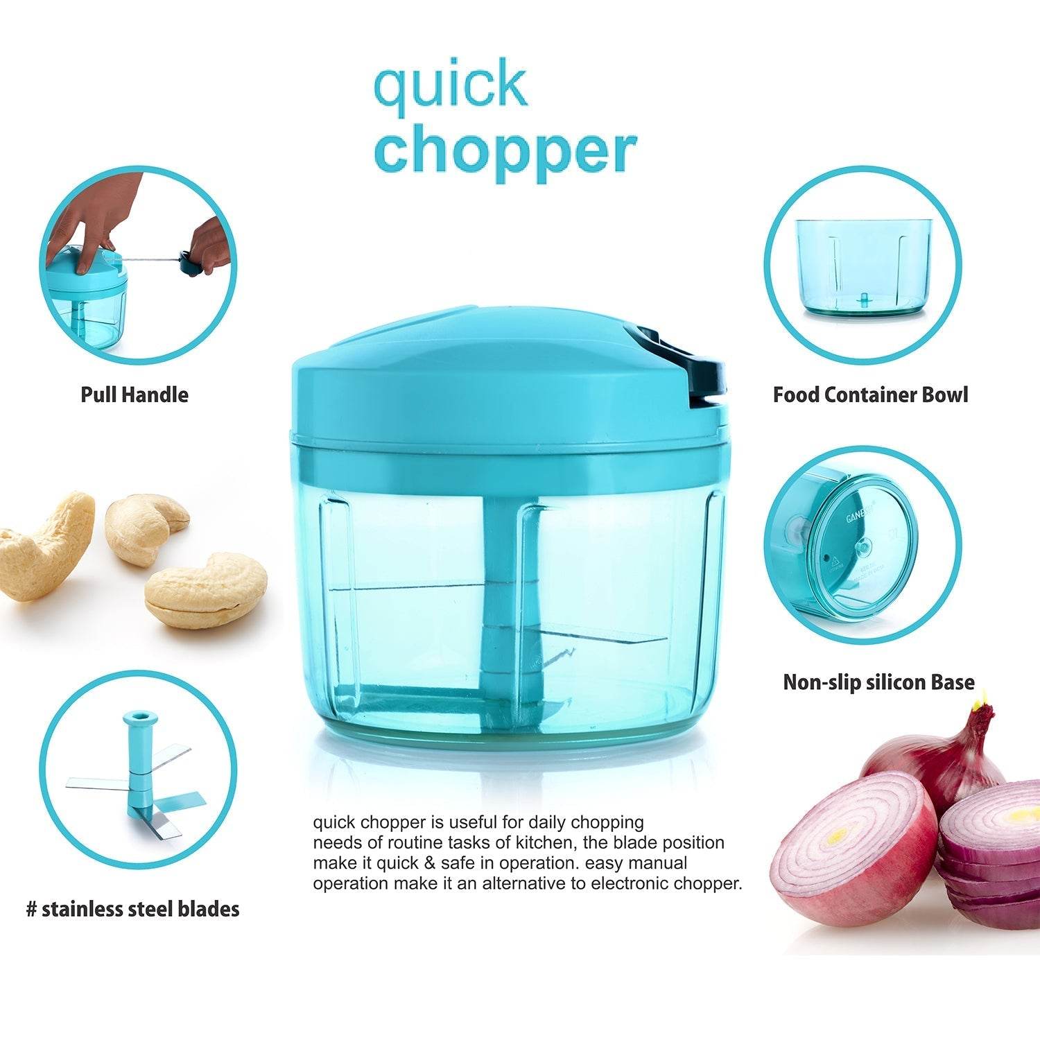 Ganesh Quick Vegetable Chopper (1 Unit Chopper)(725 Ml) - infinityexculsivestore.com
