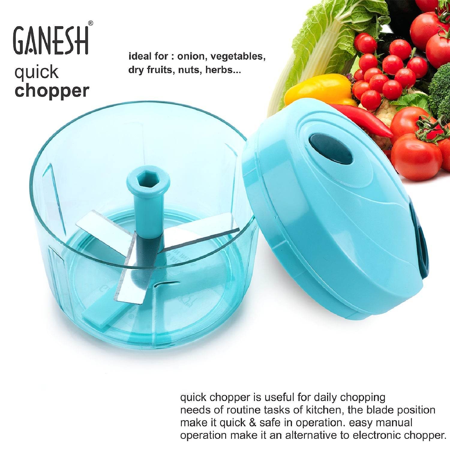Ganesh Quick Vegetable Chopper (1 Unit Chopper)(725 Ml) - infinityexculsivestore.com