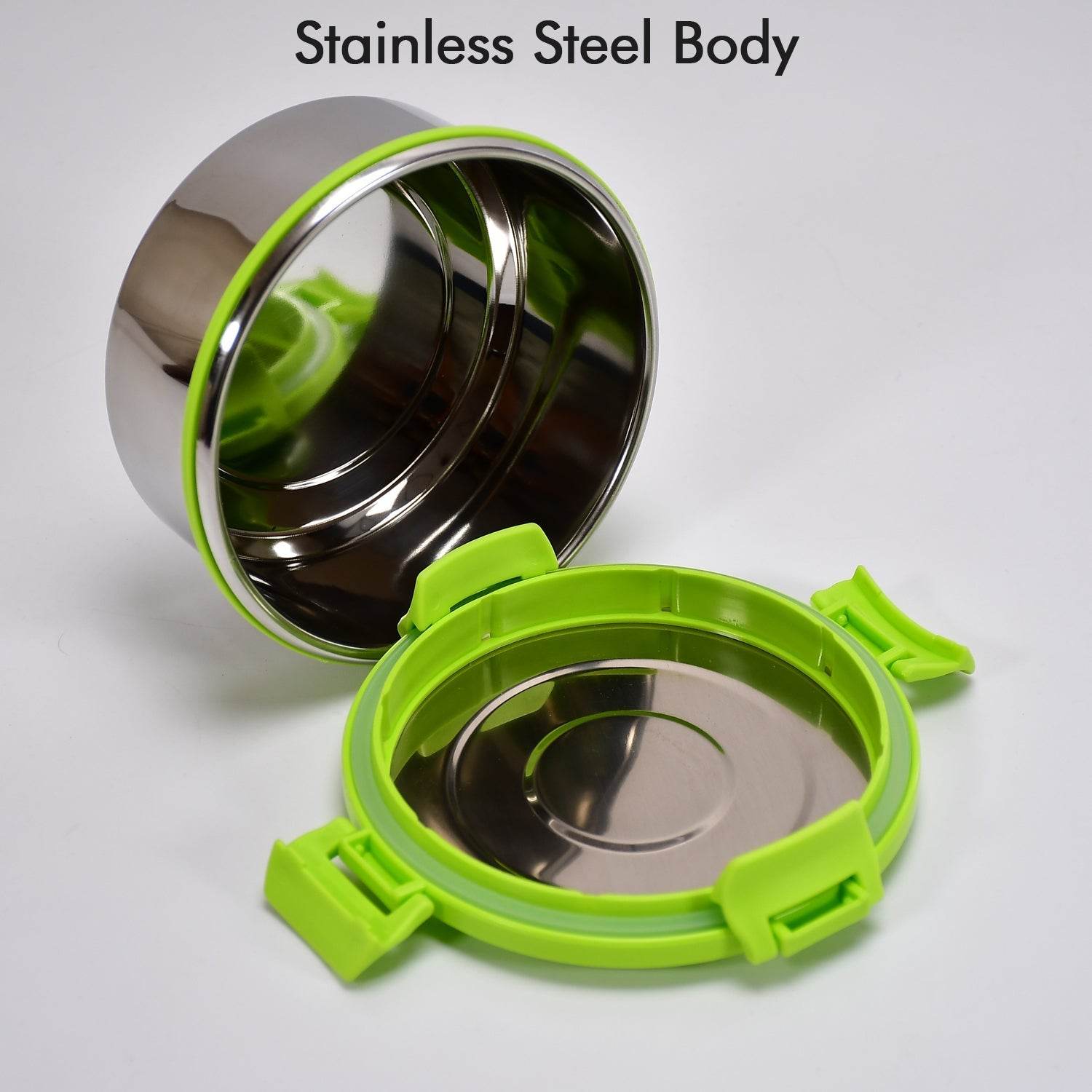 Ganesh Solo round 400 Stainless Steel Leak proof airtight Lunch Pack for Office & School Use - infinityexculsivestore.com