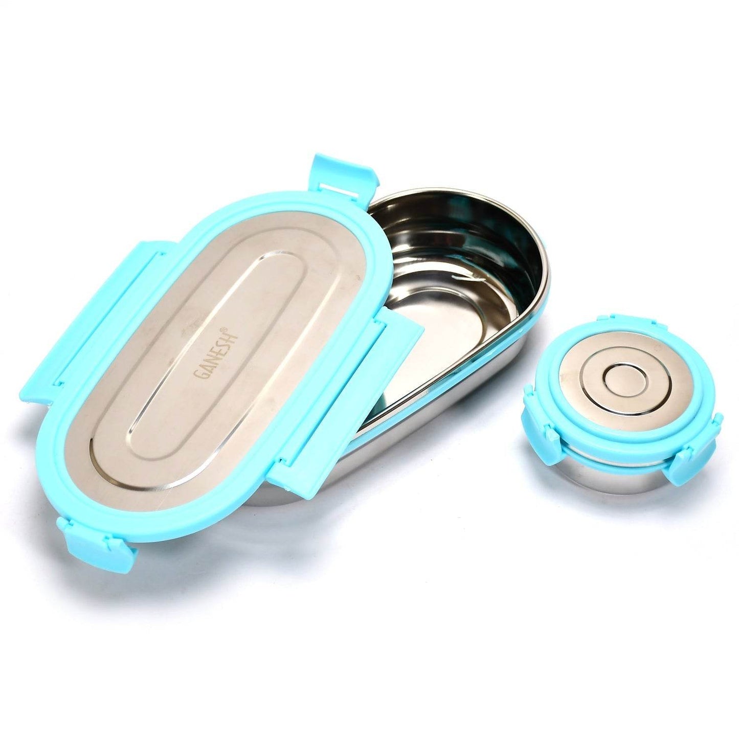 Ganesh Stainless Steel Lunch Box & Container Set of 2 - infinityexculsivestore.com