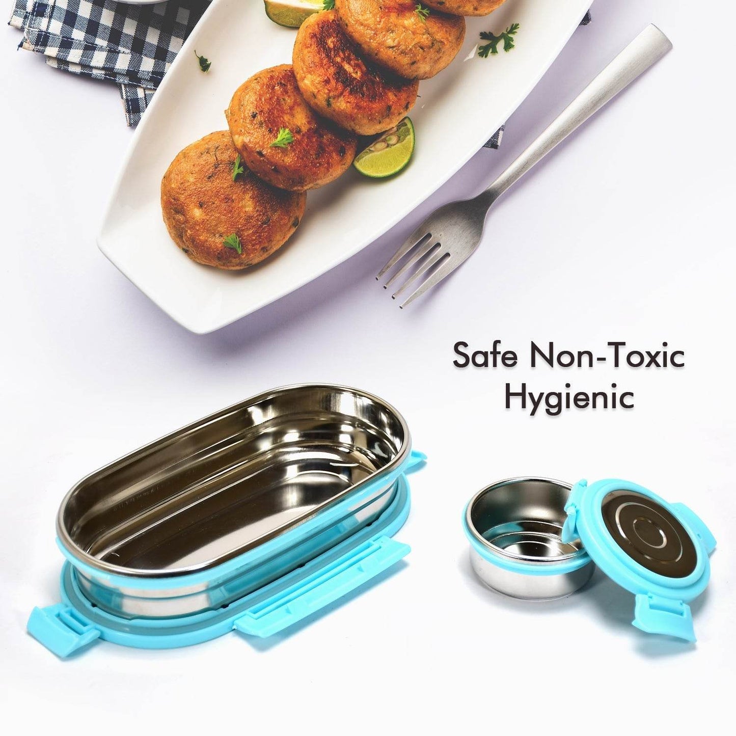 Ganesh Stainless Steel Lunch Box & Container Set of 2 - infinityexculsivestore.com