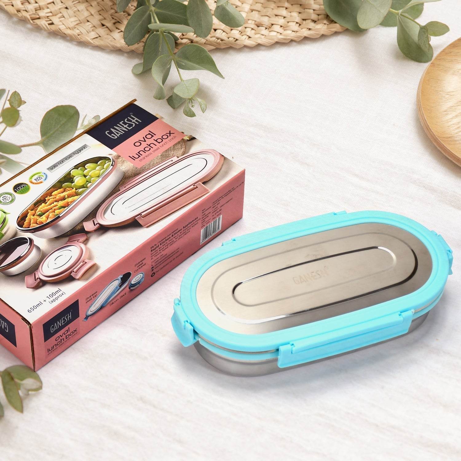Ganesh Stainless Steel Lunch Box & Container Set of 2 - infinityexculsivestore.com