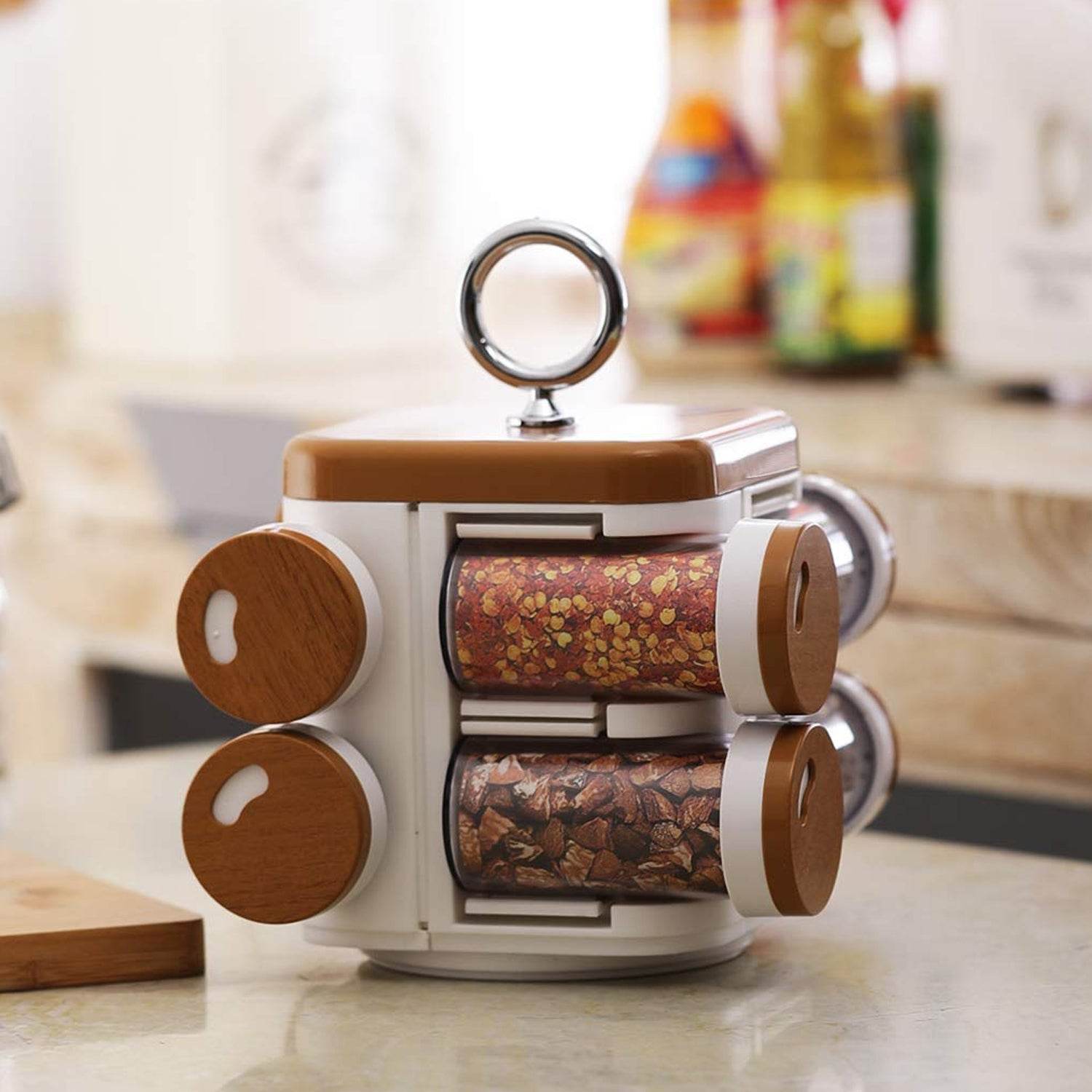 Ganesh Storewell Plastic Spice Rack - Set of 8 - infinityexculsivestore.com