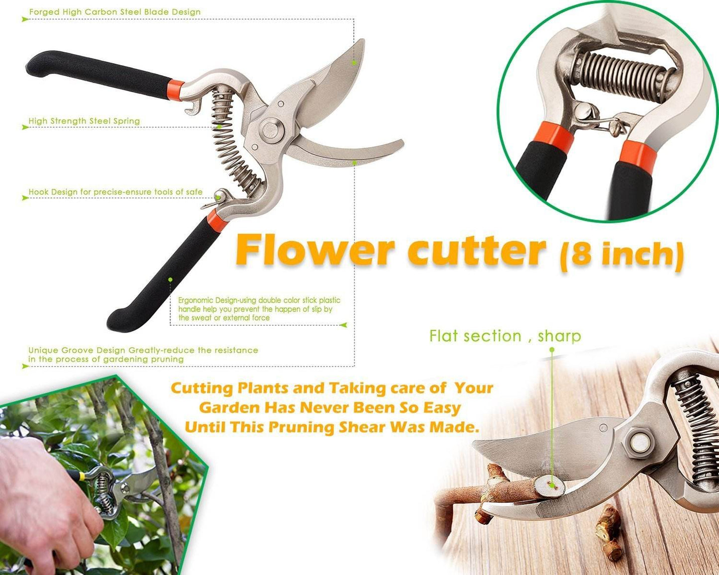 Garden Shears Pruners Scissor (8 inch) - infinityexculsivestore.com
