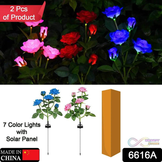 Garden Solar Outdoor Rose Lights Decorative , Waterproof Flower Light for Garden Patio Landscape Pathway Yard Holiday Decoration (2 Pcs Set) - infinityexculsivestore.com