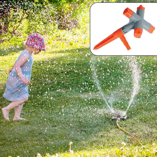 Garden Sprinkler 360° Rotating Adjustable Round 4 Arm Lawn Water Sprinkler for Watering Garden Plants / Pipe Hose Irrigation Yard Water Sprayer - infinityexculsivestore.com