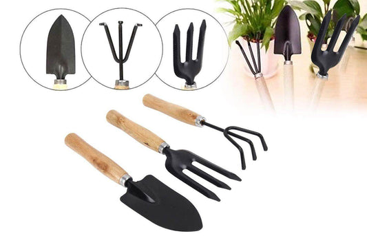 Gardening Tools - Hand Cultivator, Small Trowel, Garden Fork (Set of 3) - infinityexculsivestore.com