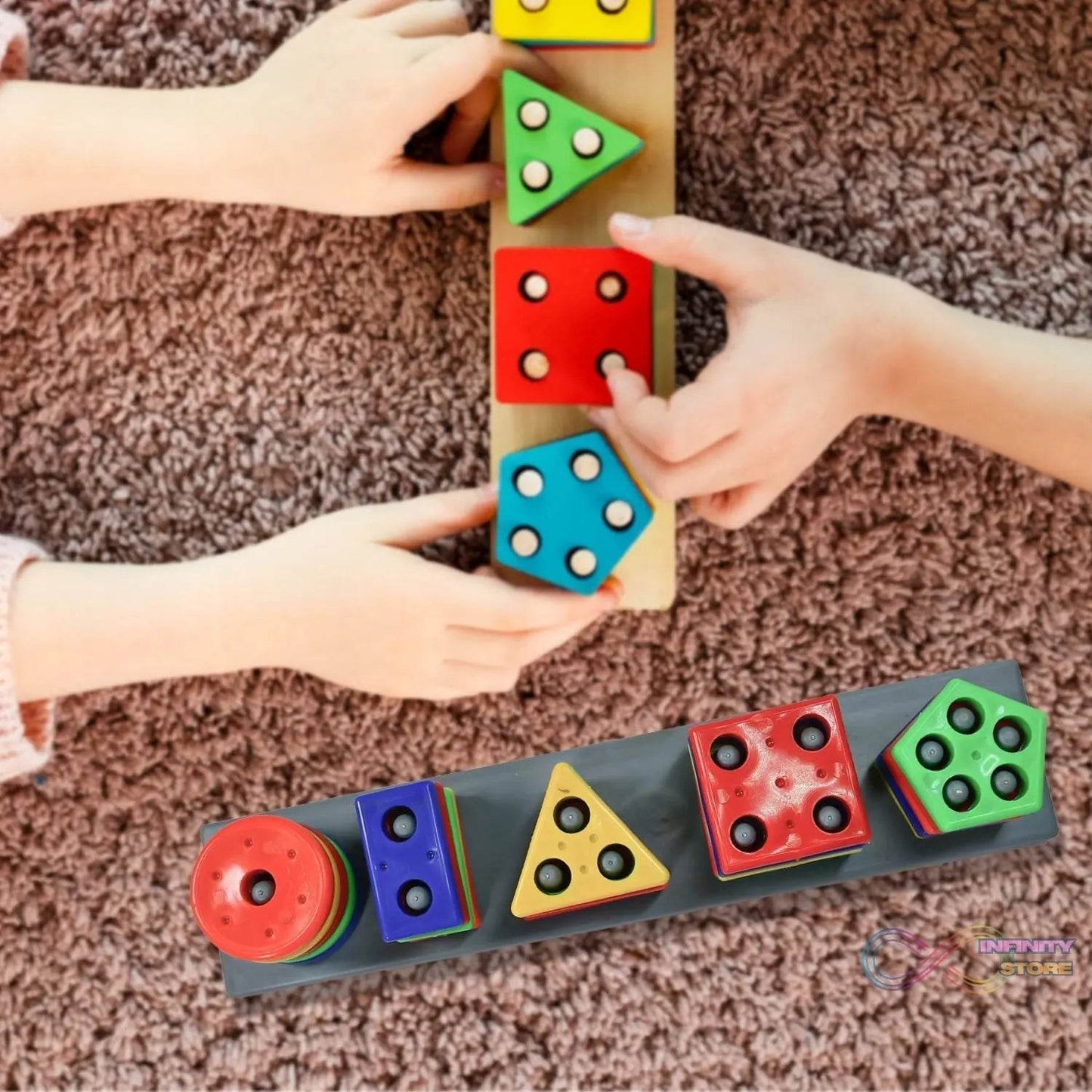 Geometric Brick with box - 5 Angle Matching Column Blocks for Kids - Preschool Educational Learning Toys. - infinityexculsivestore.com