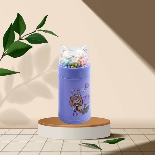 Girl Glass Water Bottle for School with Kid Sparkle Strap Cat Lid Sequins Glitter Glass Cup Birthday Gift Children 350ml (MOQ :- 75 pc) - infinityexculsivestore.com