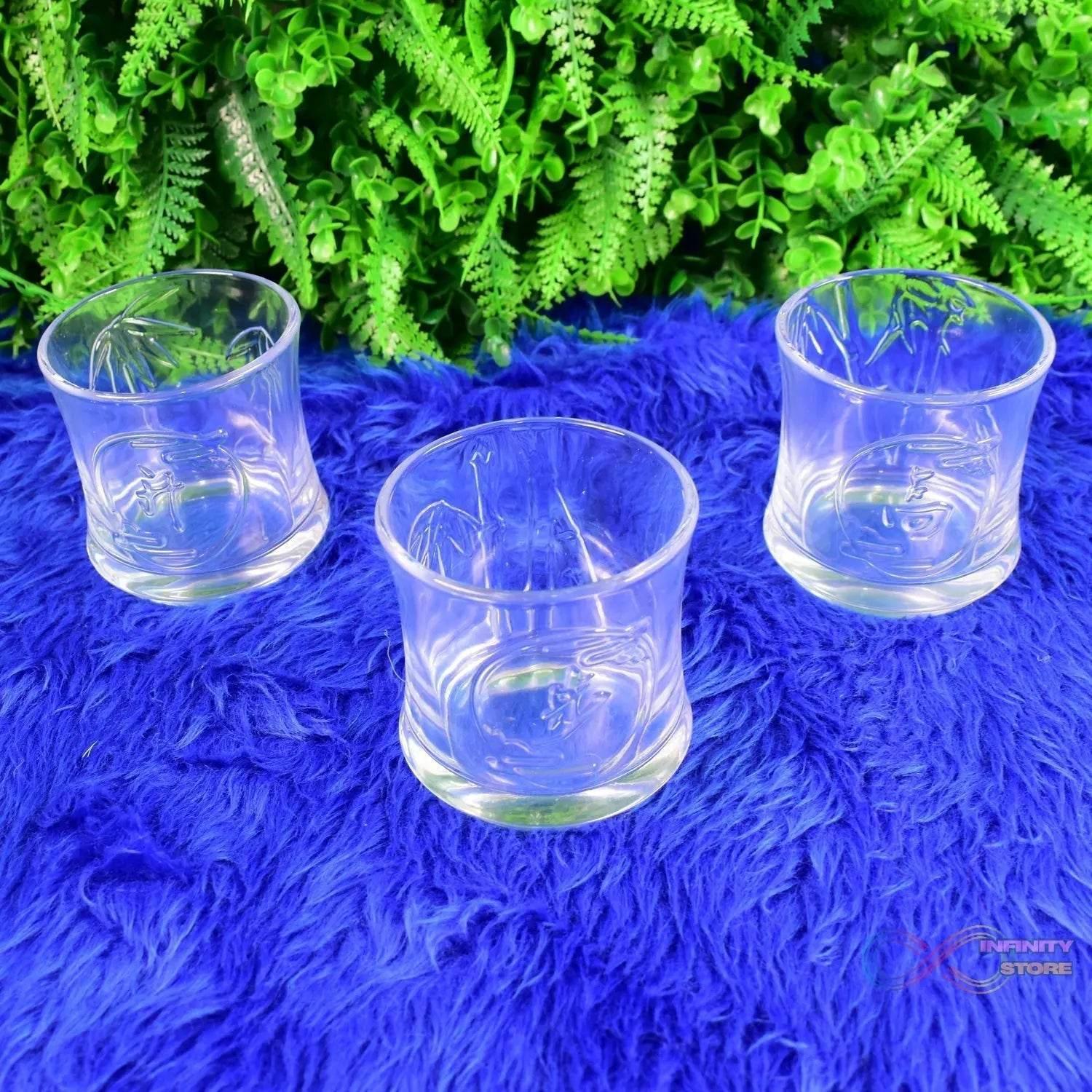 Glass 3 Pc Tumbler & 1 Pc Cup Set (4 Pcs Set) - infinityexculsivestore.com