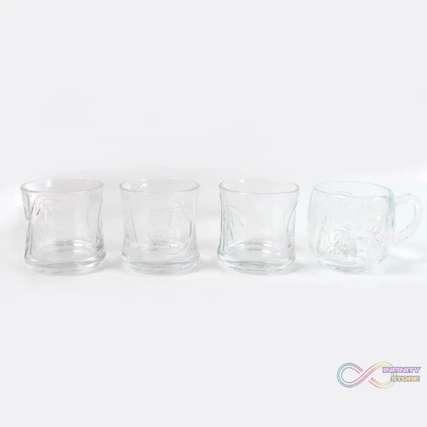 Glass 3 Pc Tumbler & 1 Pc Cup Set (4 Pcs Set) - infinityexculsivestore.com