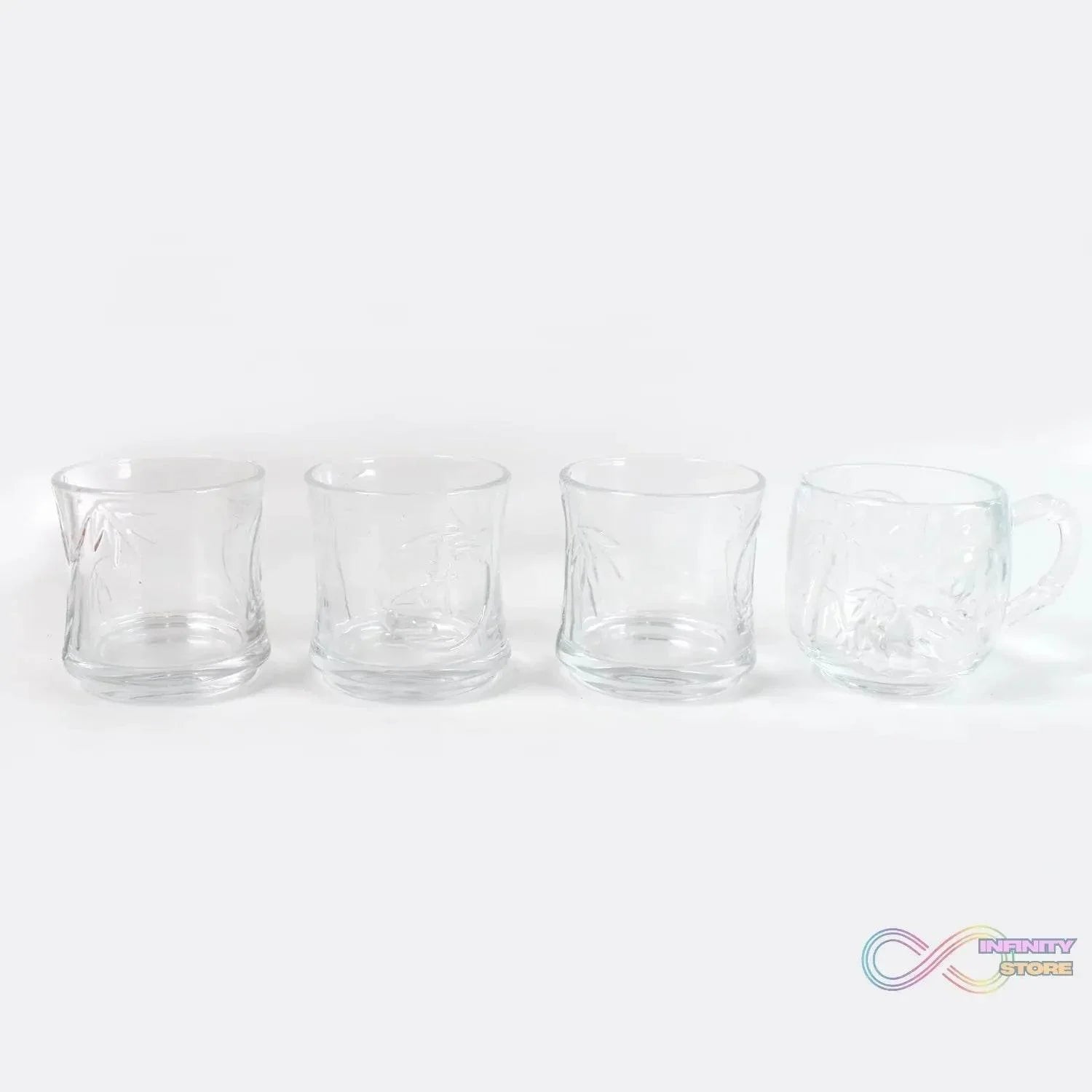 Glass 3 Pc Tumbler & 1 Pc Cup Set (4 Pcs Set) - infinityexculsivestore.com