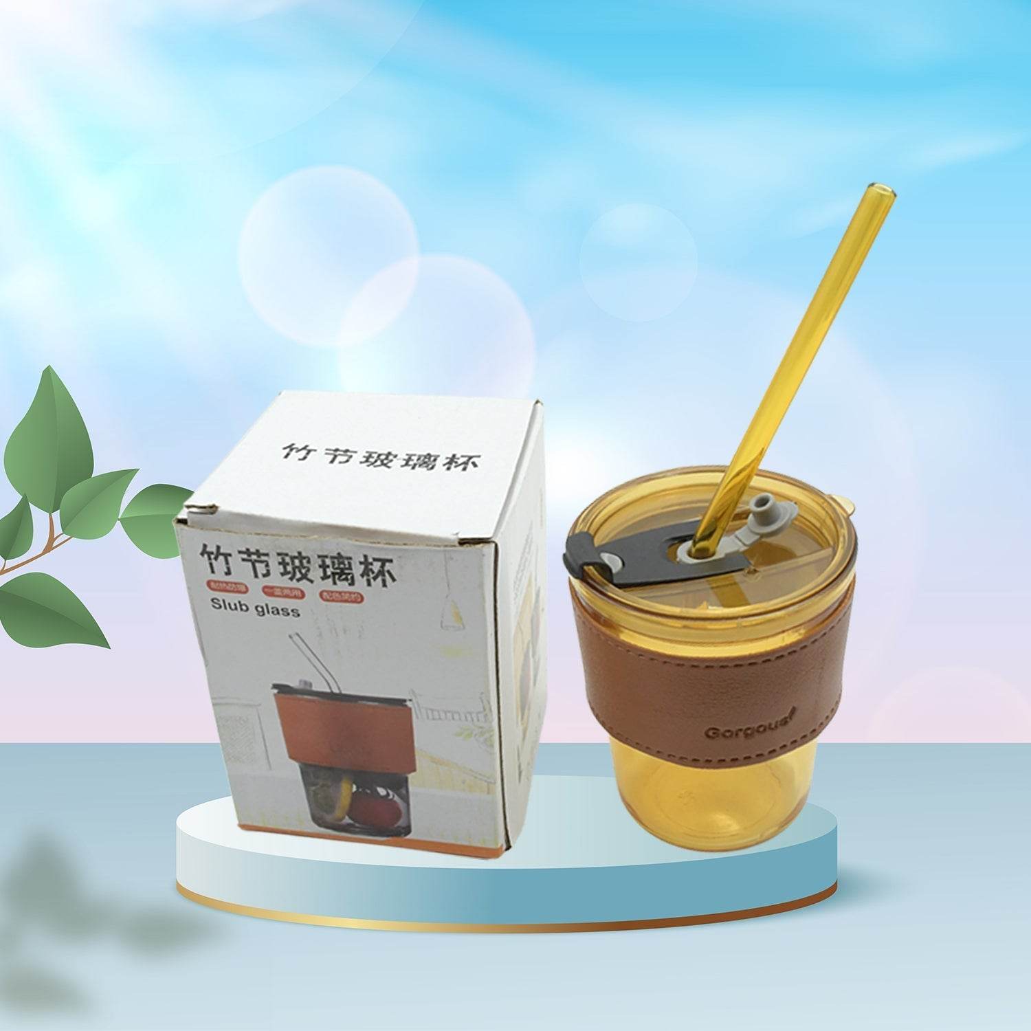 Glass Coffee Mug with Straw & Lid: Perfect for Home & Travel - infinityexculsivestore.com