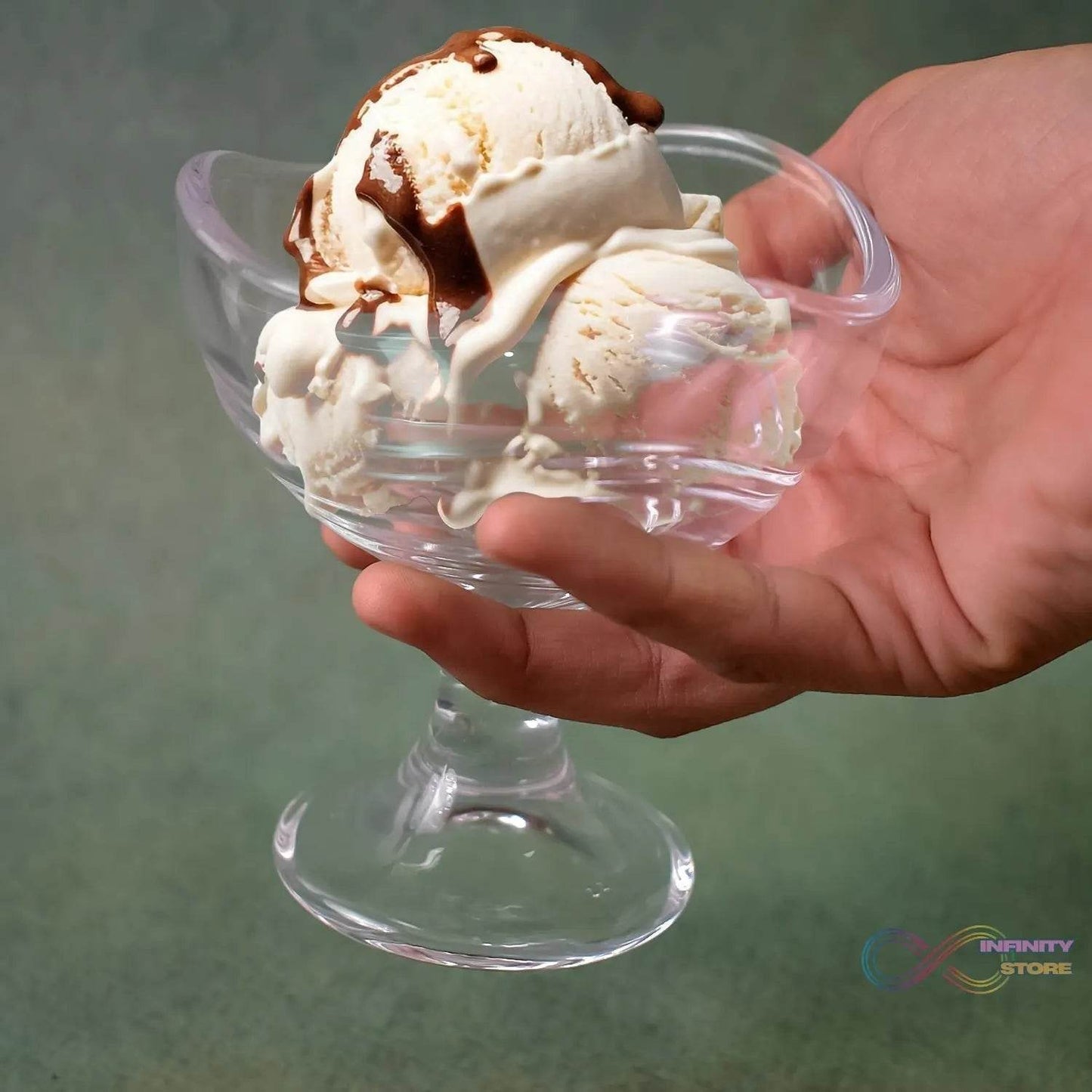 Glass Footed Dessert Bowl, Ice Cream Cup (2 Pcs Set) - infinityexculsivestore.com