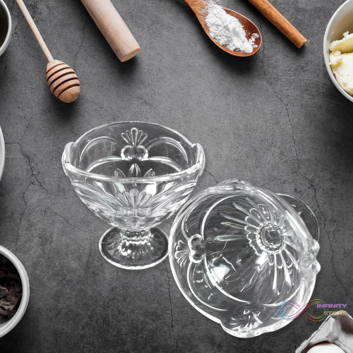 Glass Ice-Cream Cup Set, Home & Kitchen Serving or Dessert Cup (6 Pcs Set) - infinityexculsivestore.com