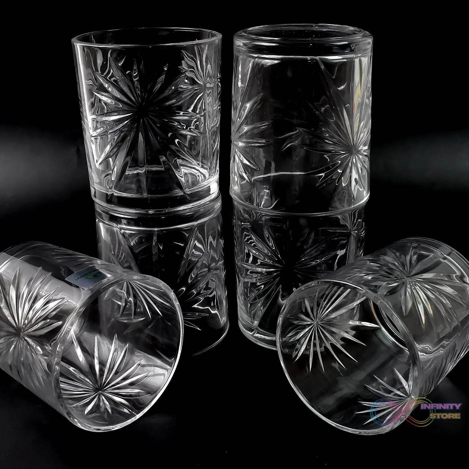 Glass Tumbler Set, Juice Glasses and Transparent Water (6 Pcs Set) - infinityexculsivestore.com