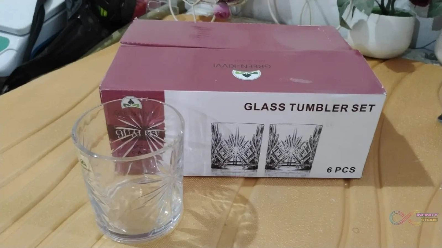 Glass Tumbler Set, Juice Glasses and Transparent Water (6 Pcs Set) - infinityexculsivestore.com