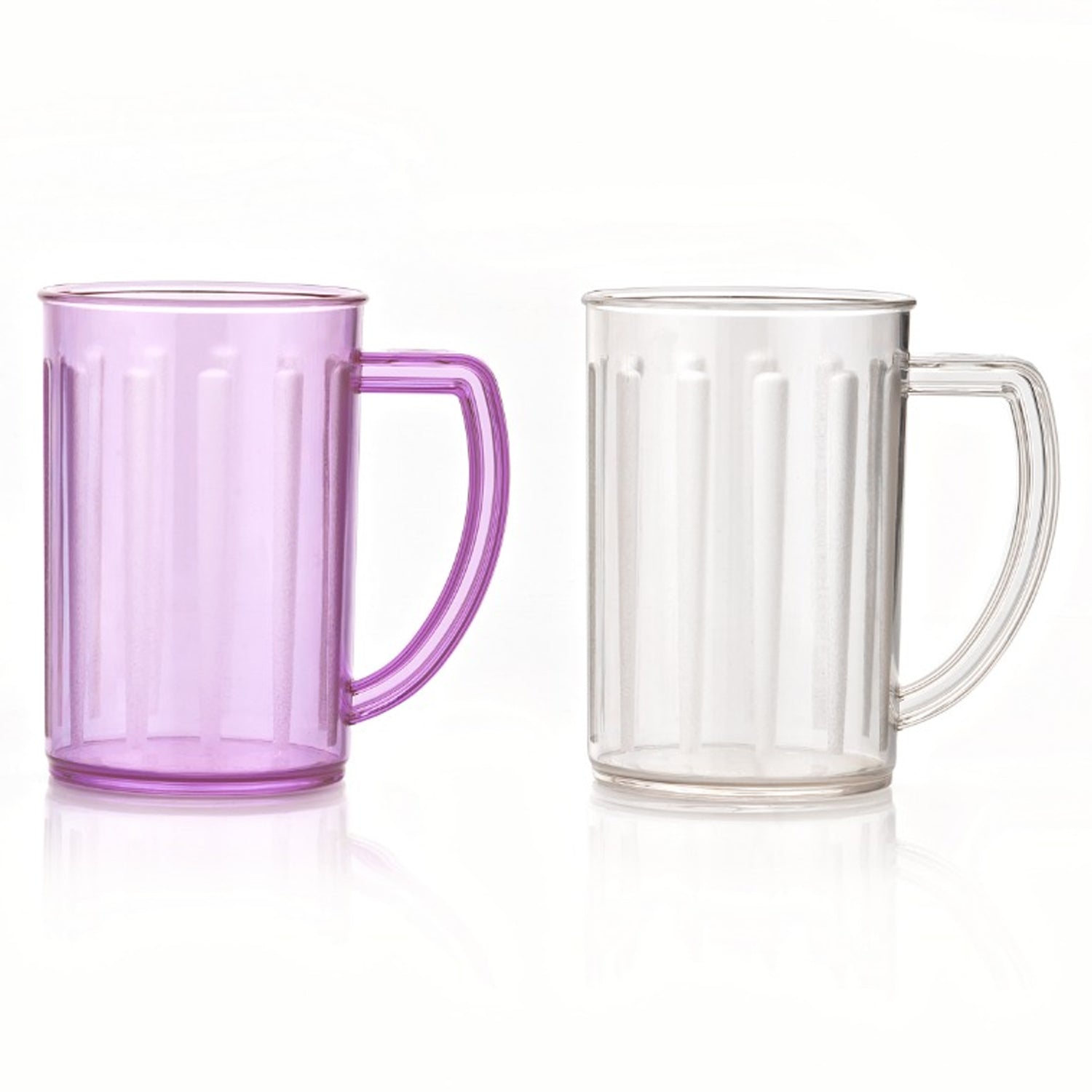 Stylish Juice Glass With Handle, Water Glass, Beer Glass, Milk Shake Glass, Multipurpose Glass Plastic Beer Mug, Unbreakable Beer Tasting Glasses, Clear Juice Glasses Suitable for Kids (2 pc) - infinityexculsivestore.com