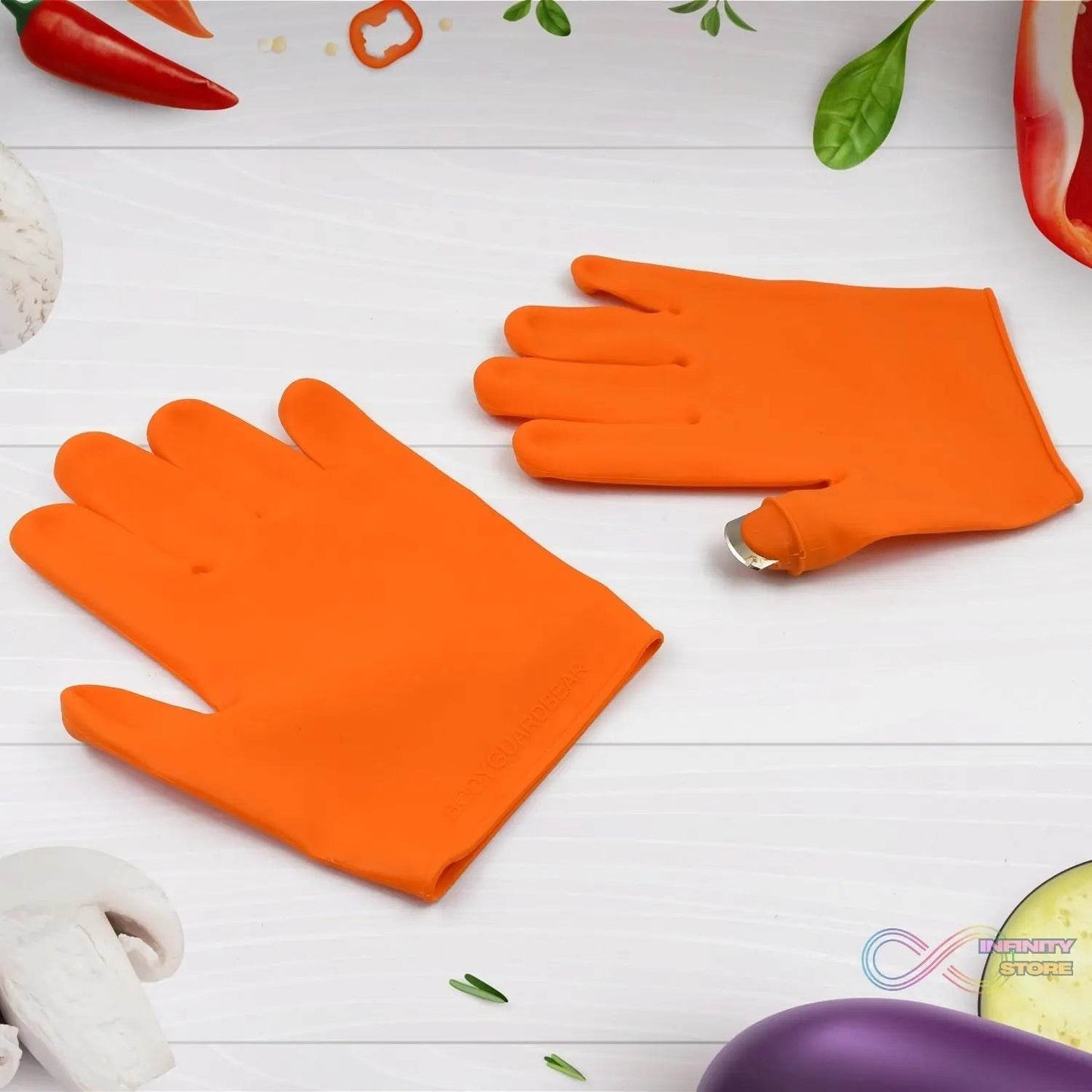 Gloves Silicone Thumb Knife Finger Protector Gears Cutting Vegetable Harvesting Knife - infinityexculsivestore.com